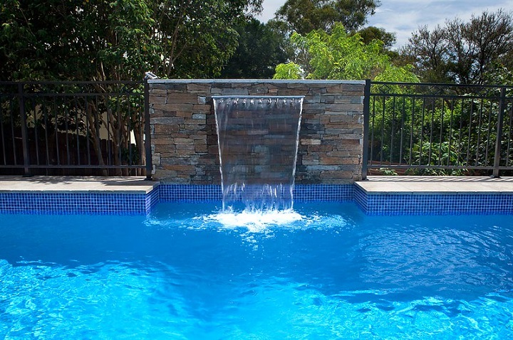 pool water falls design