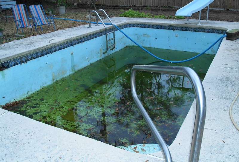 draining pool